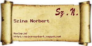 Szina Norbert névjegykártya