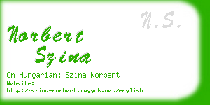 norbert szina business card